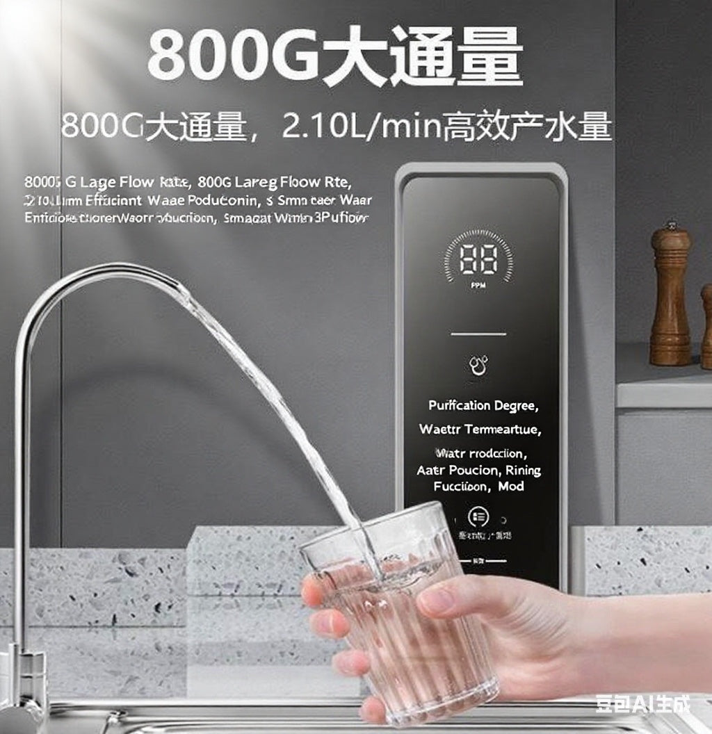 800G Large-Flow Water Purifier for Home Use, Under-Sink Direct-Drinking RO Reverse Osmosis Pure Water Machine, Tap Water Filtration Purifier